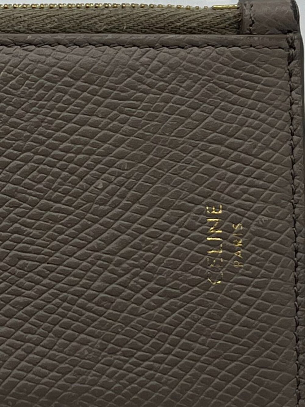 Celine Gray Grained Leather Zipped Compact Card Holder - Picture 3 of 10